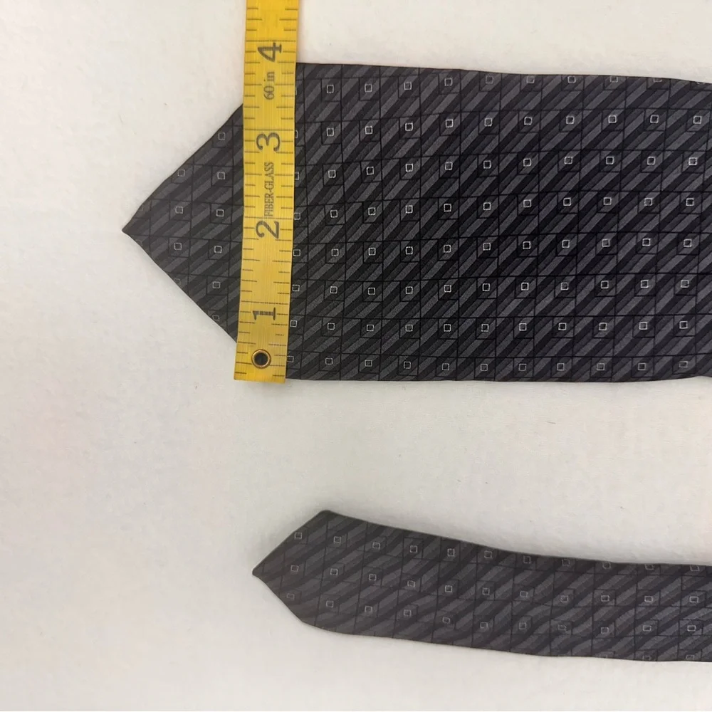 Arrow Men’s Tie Imported Silk Vintage Grey Geometric Necklace Office